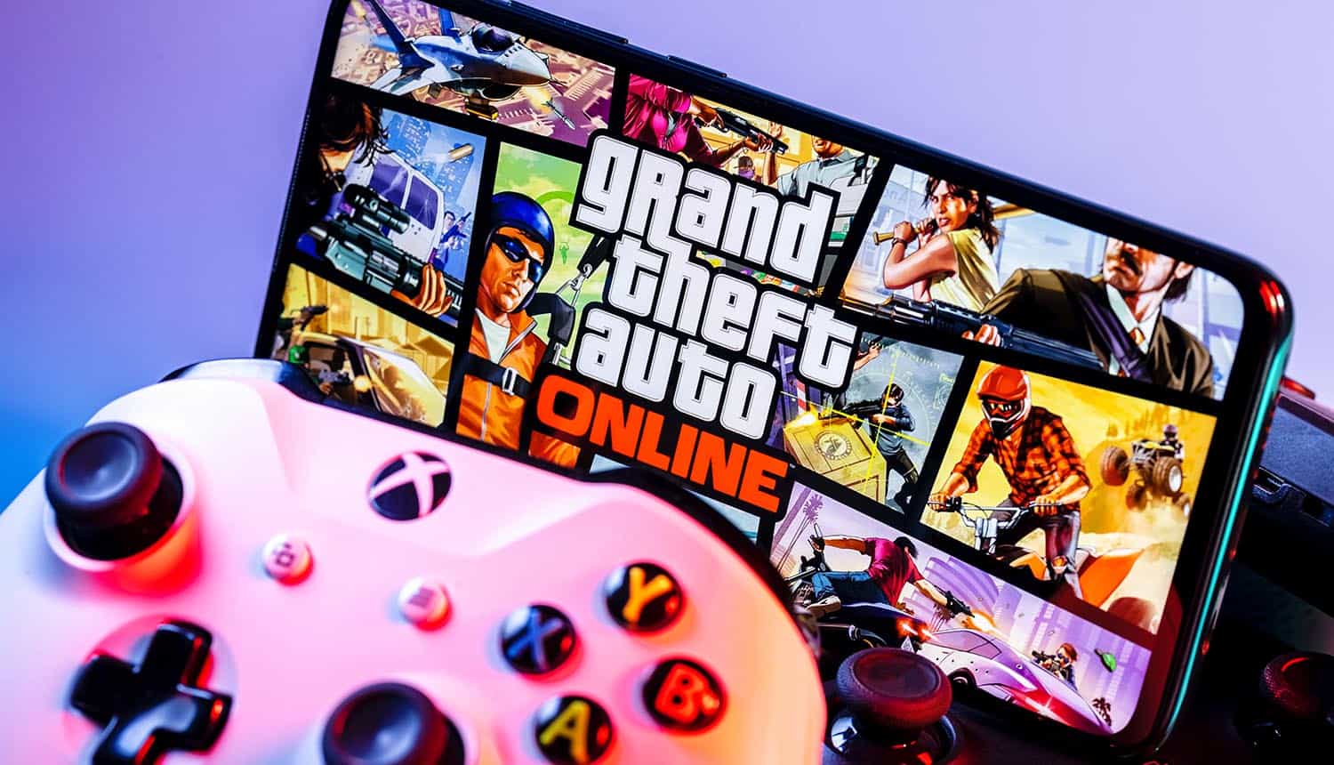 Grand Theft Auto game on smartphone showing GTA6 leak from cyber attack