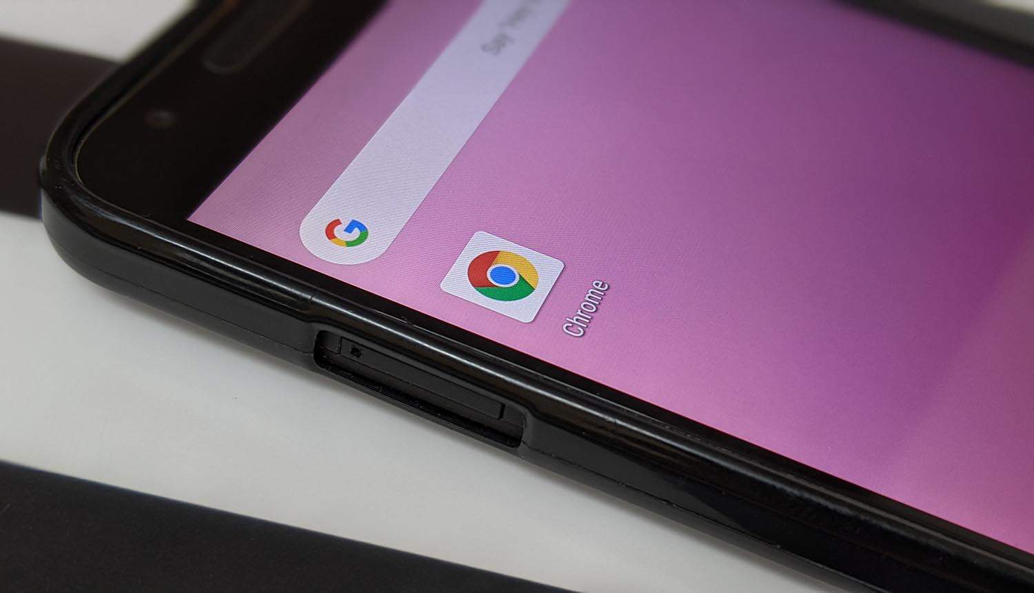 Google Chrome icon on mobile phone screen showing spyware with exploitation framework