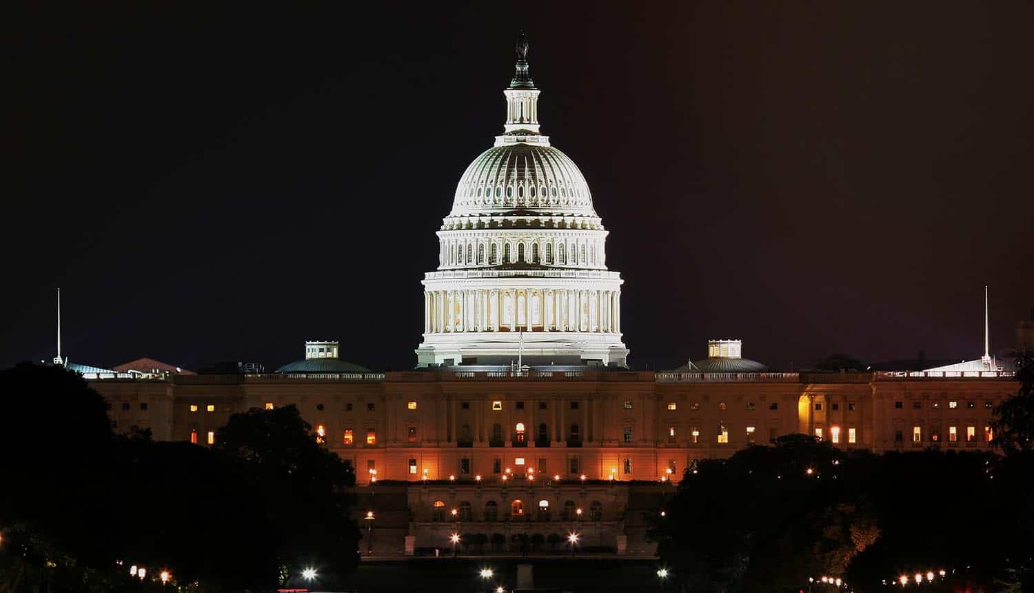 Capitol in Washington at night showing members of Congress health data breach
