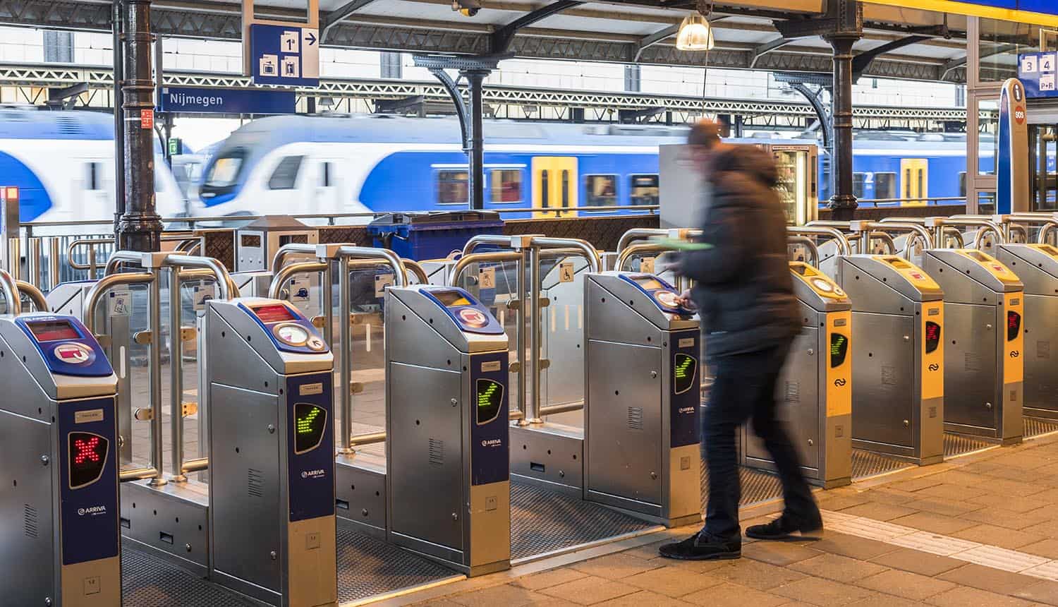 Gates at railway station showing data breach at market research firms software