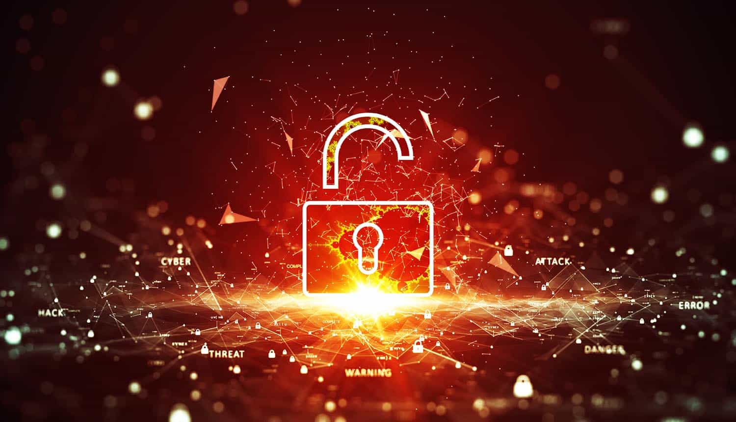 Unlocked red padlock showing data breach attributed to LockBit Ransomware