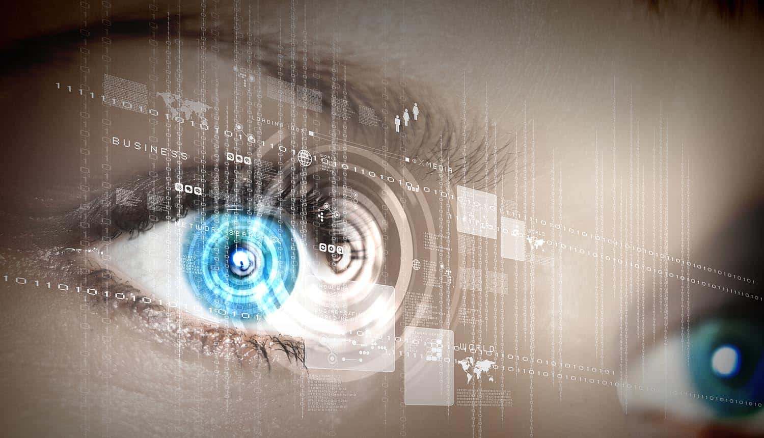 Iris scan showing biometric data and privacy concerns
