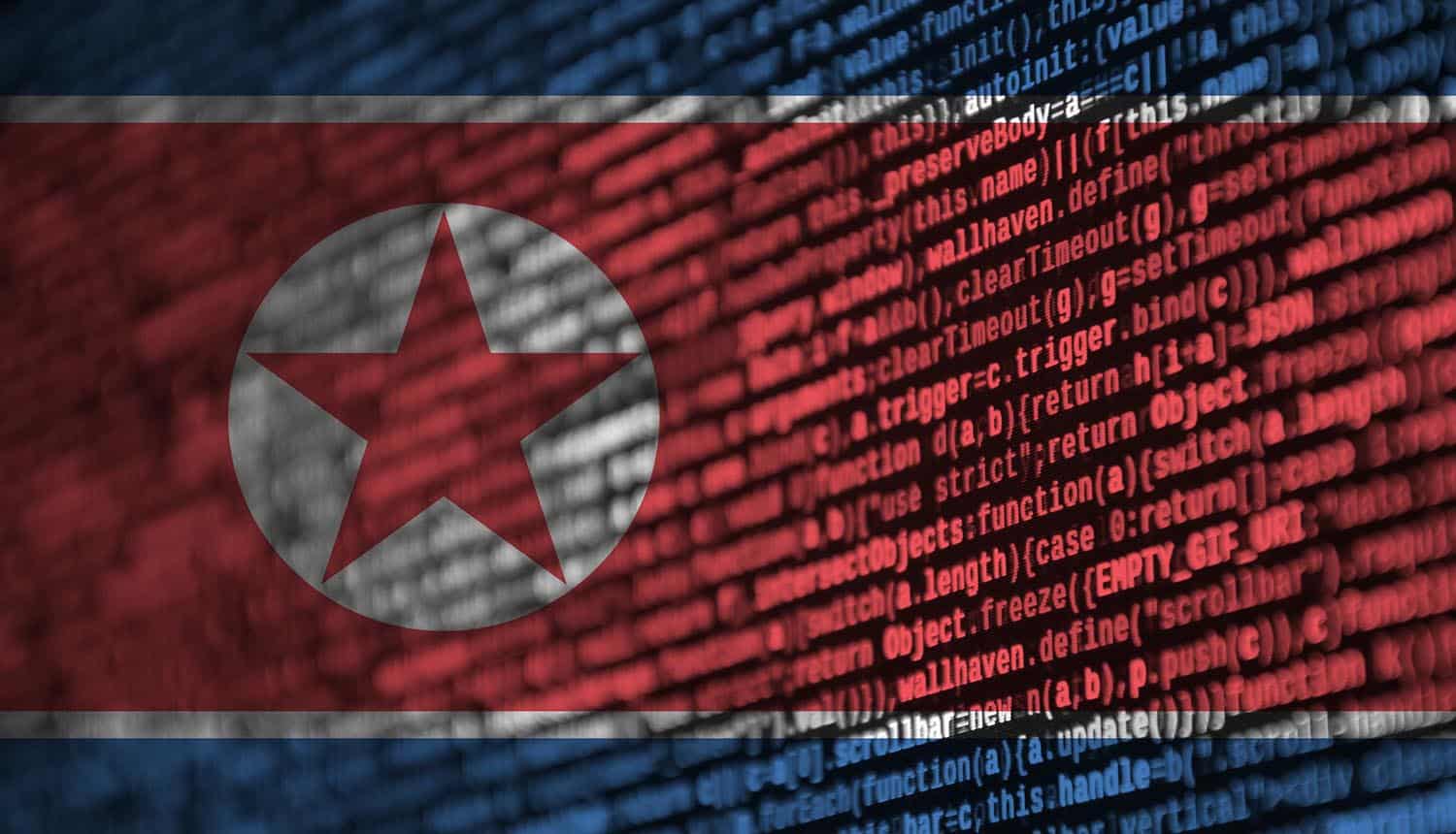 North Korea flag on screen showing North Korean hackers using Russian crypto exchanges