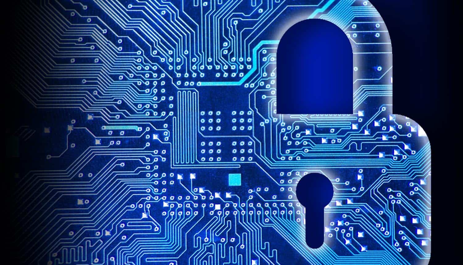 Lock on chip showing AI security guidelines