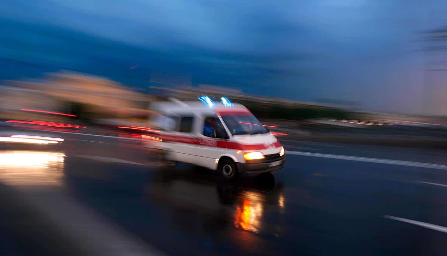 Ambulance car speeding blurred motion showing Ardent Health Services ransomware attack