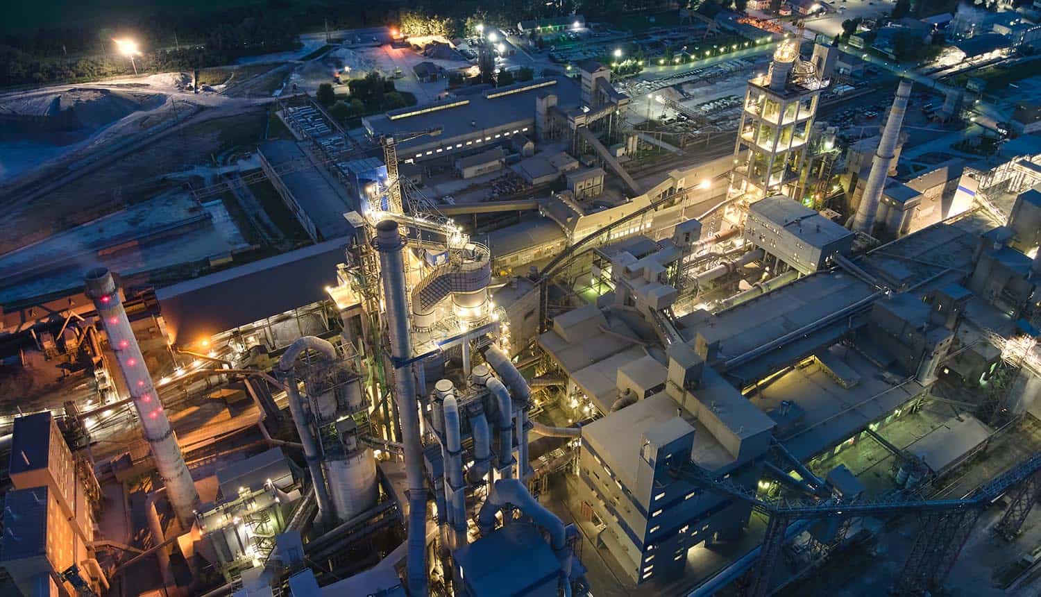 Aerial view of factory showing Chinese hackers in critical infrastructure
