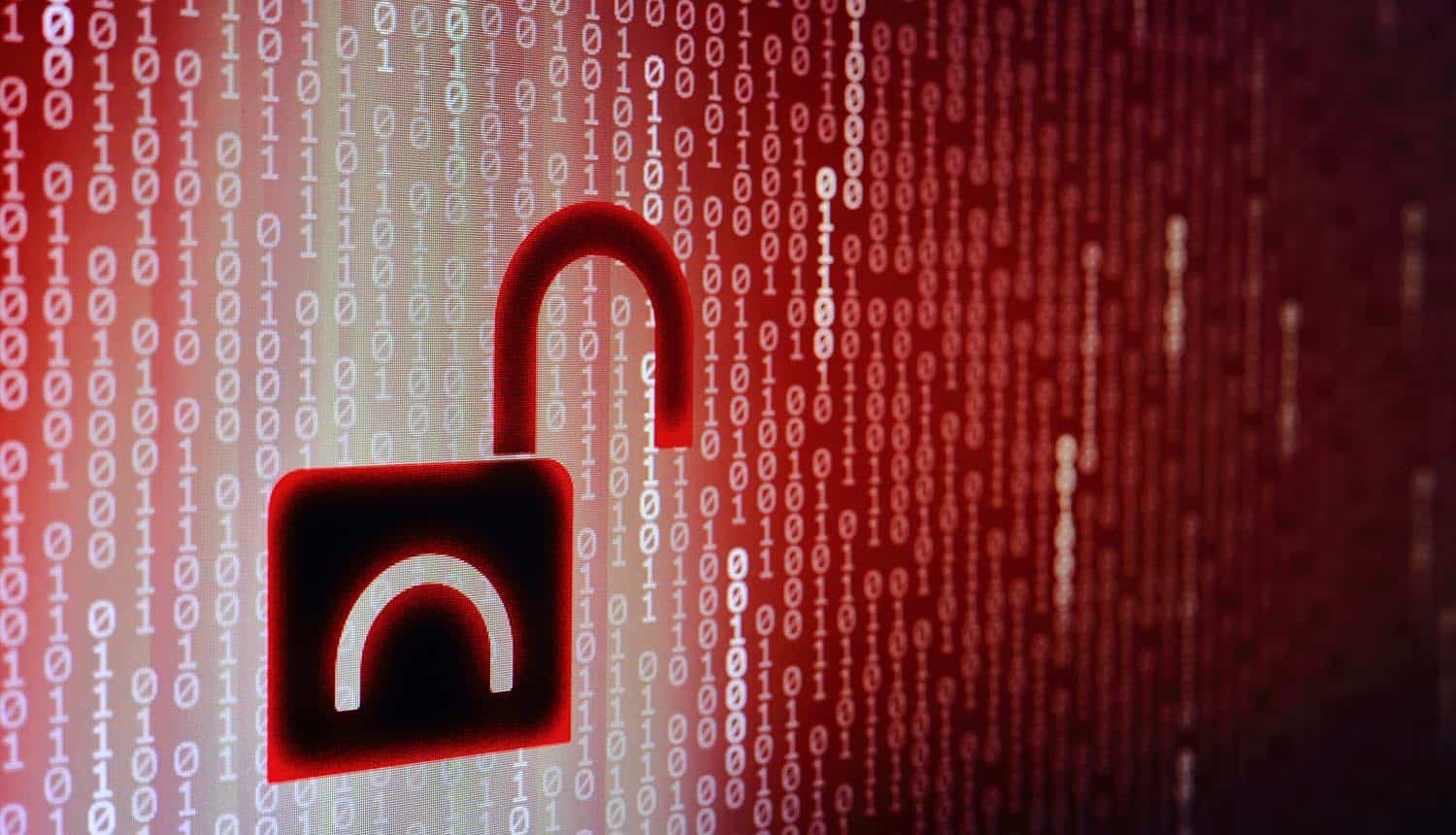Unlocked digital padlock showing data breaches