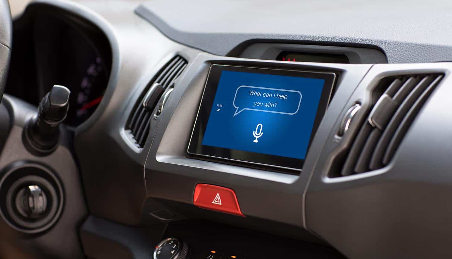 Personal assistant on screen showing national security risks of Chinese smart cars