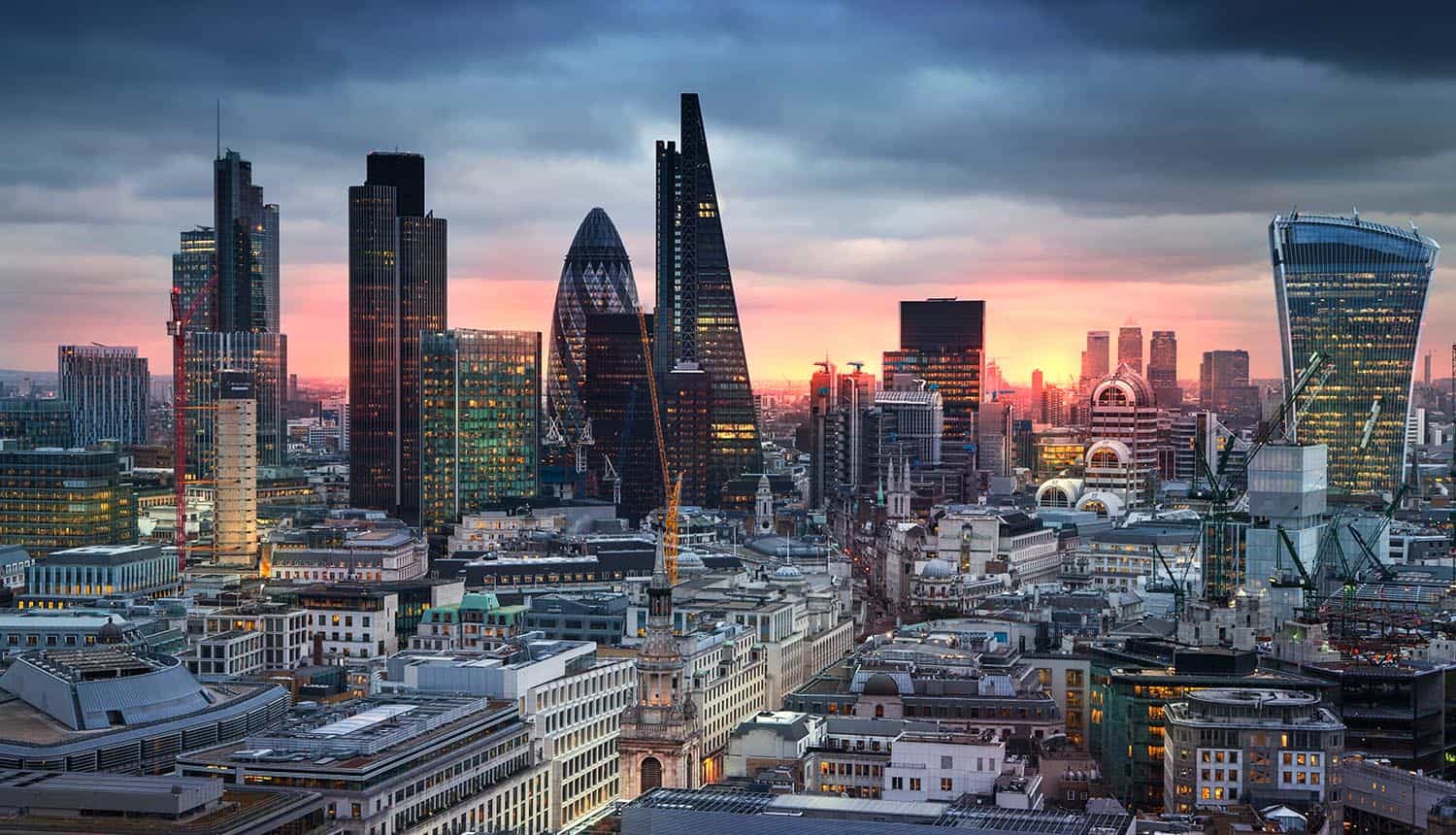 Skyline of city of London showing cyber attack impact on London hospitals