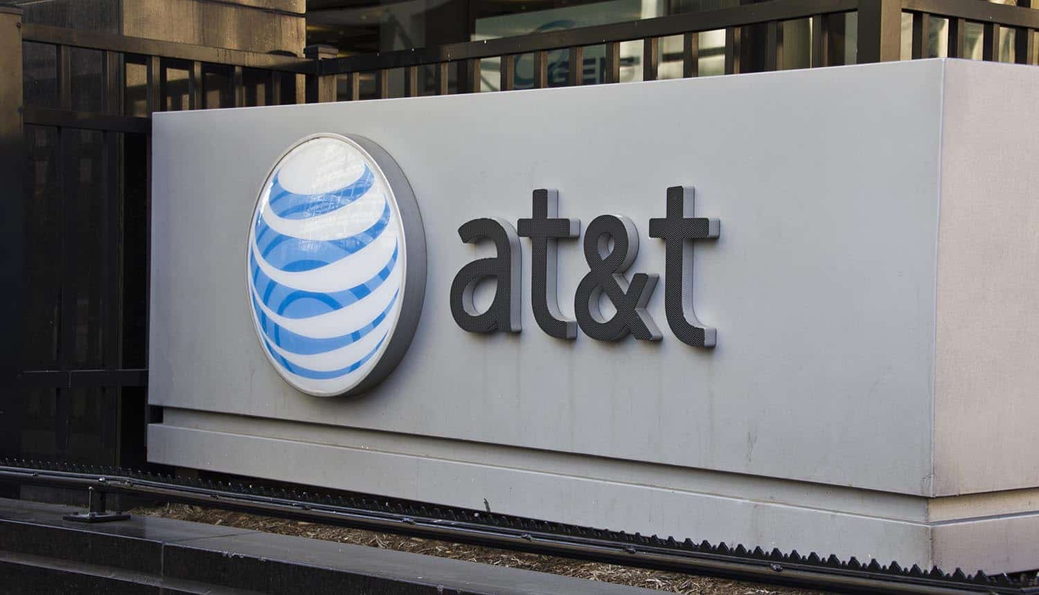 AT&T logo on wall showing data breach leaked customer records