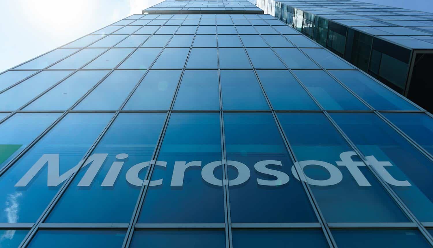 View of Microsoft building showing security flaw