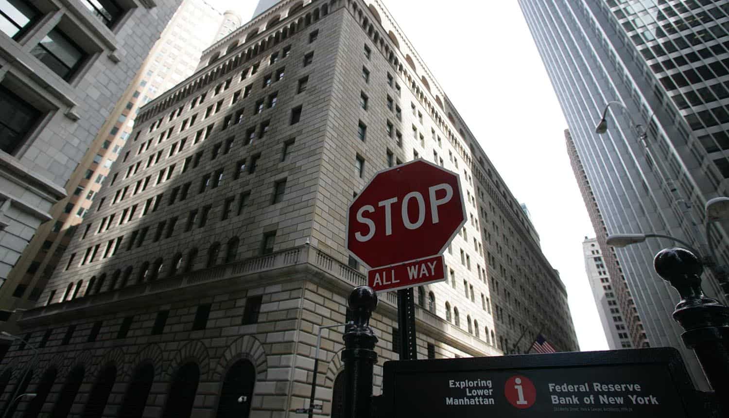 US Federal Reserve Bank in New York City showing LockBit claim of stolen data
