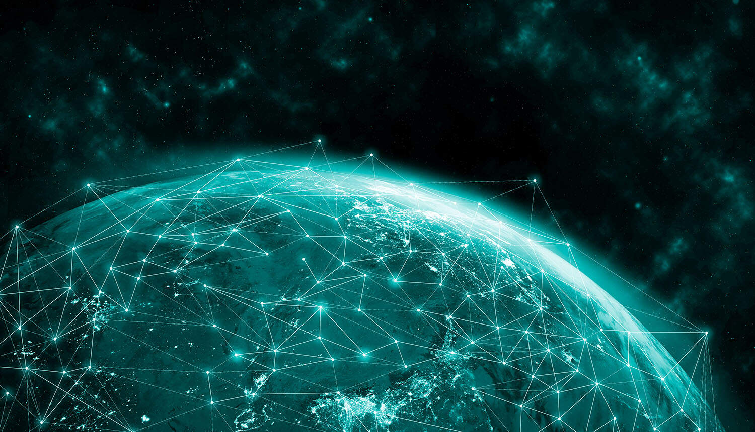 Global network on globe showing internet routing and BGP security