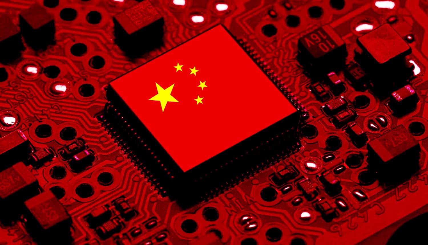 China flag on microchip showing Chinese hackers breached US telecoms