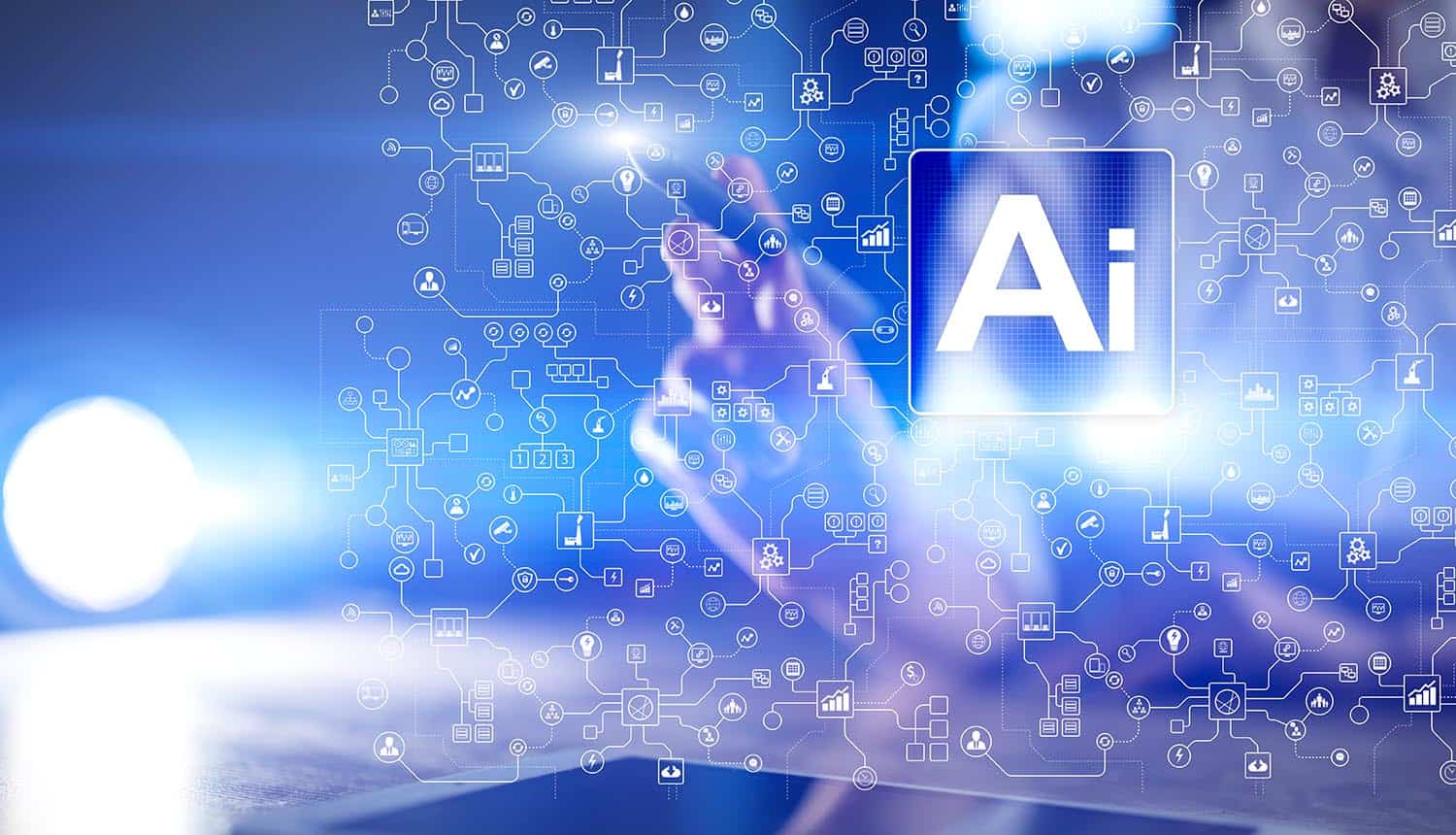 AI on virtual screen showing national security memo