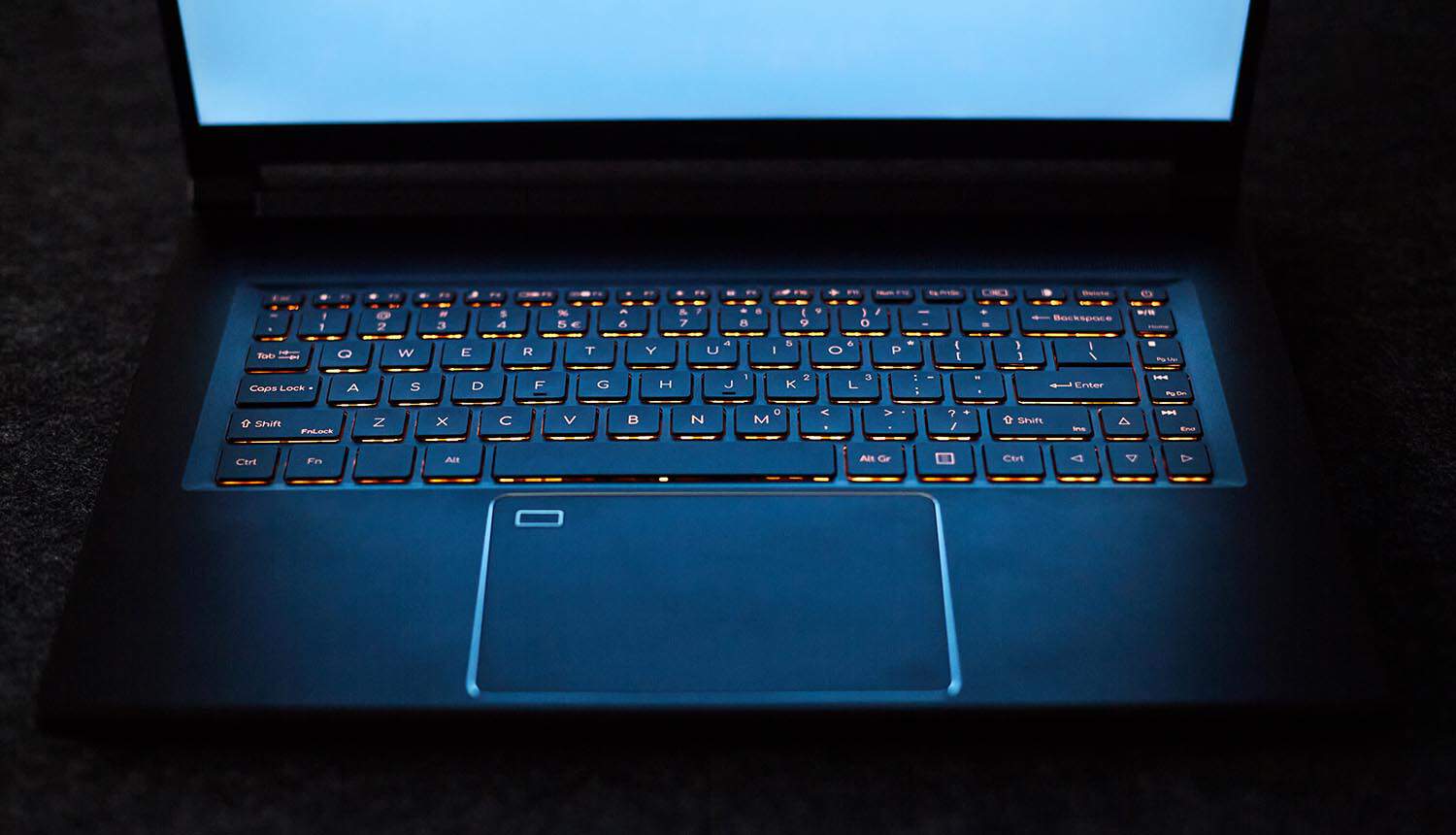 Laptop with neon illumination showing US Treasury breach by Chinese hackers