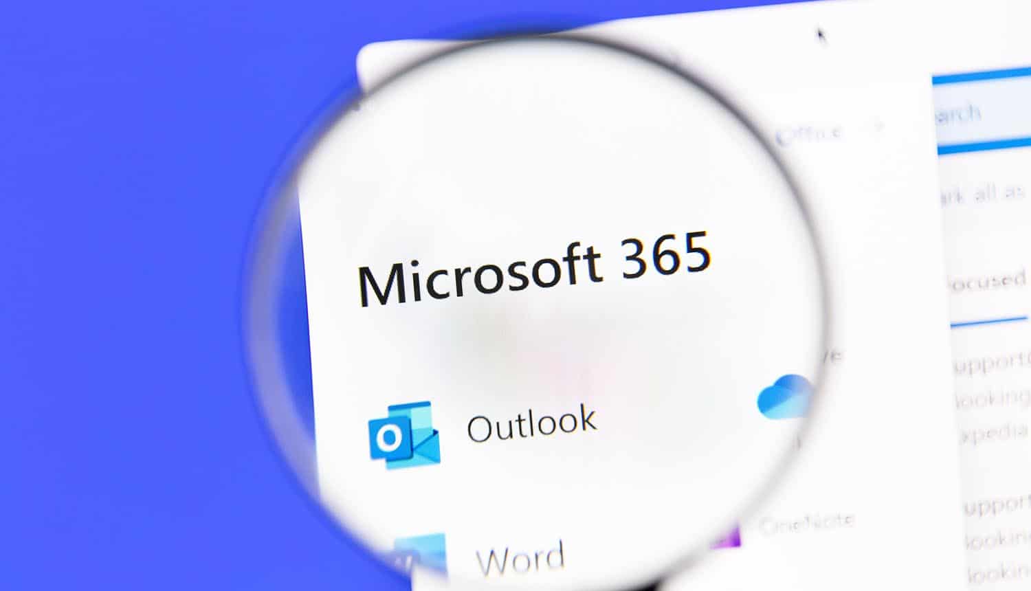 Microsoft 365 on a computer screen showing critical vulnerability in Microsoft Outlook