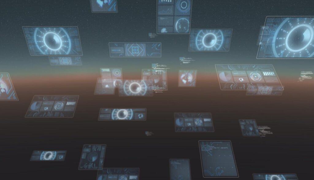 Digital screens showing AI agents digital IDs