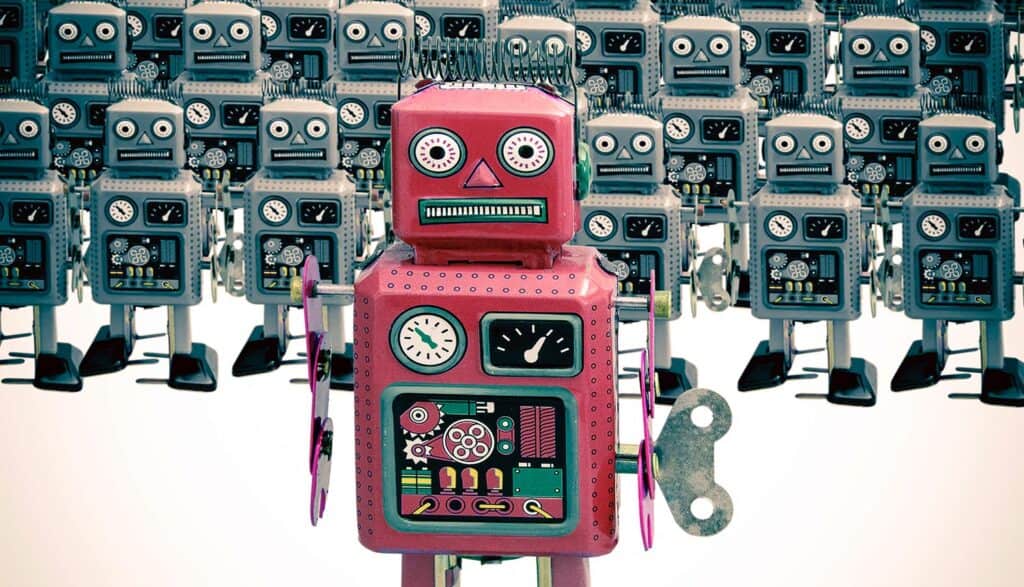 Red robot showing autonomous AI agent