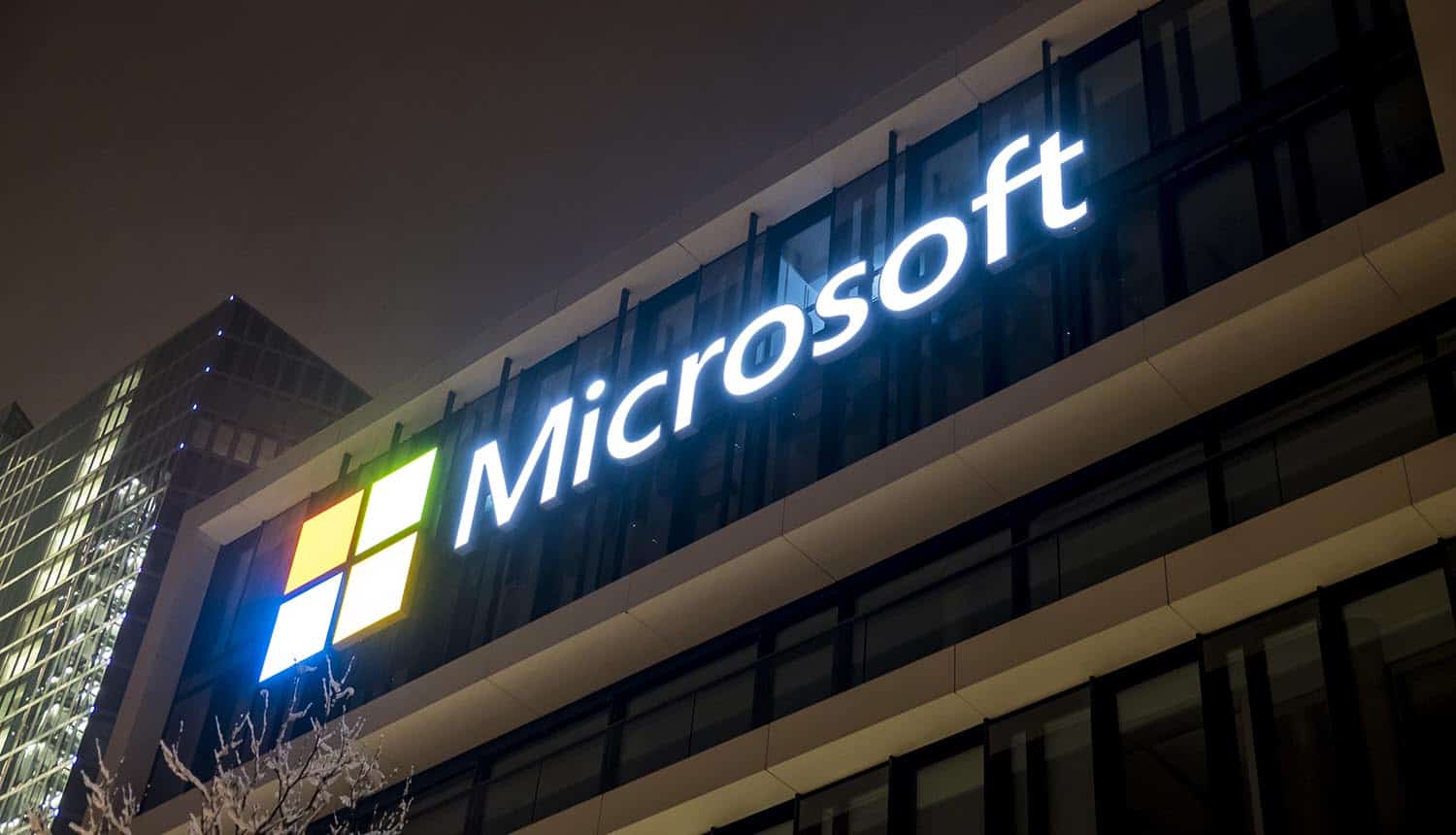 Microsoft building showing security vulnerabilities from Mythos AI