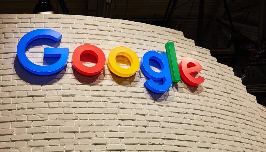 Google logo on a wall showing AI model misalignment