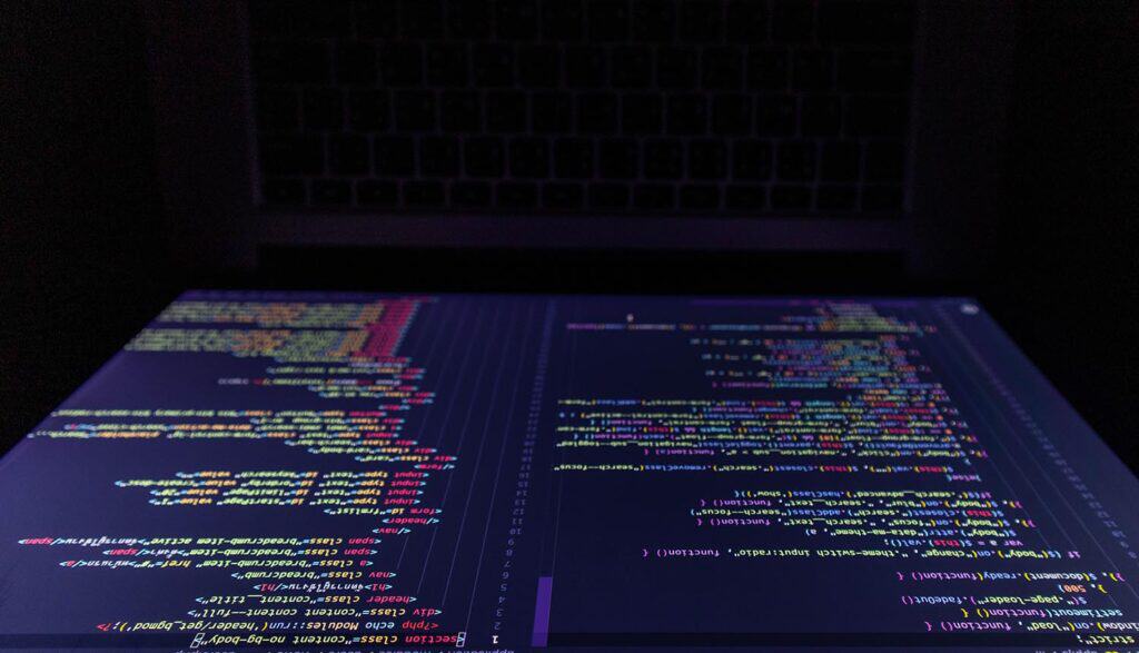 Laptop screen showing cyber attack by rogue AI agents