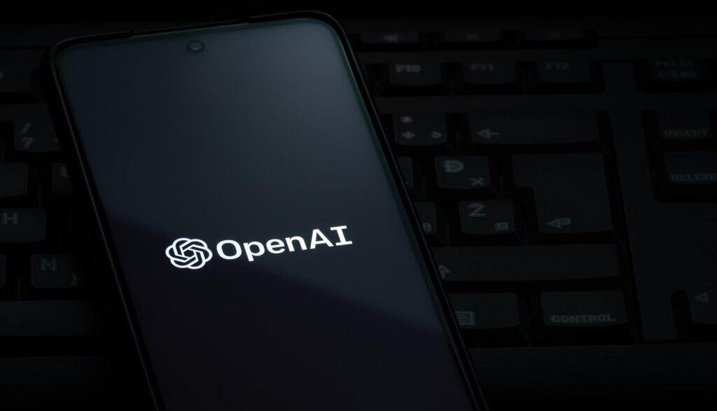 OpenAI logo on screen showing insider threats